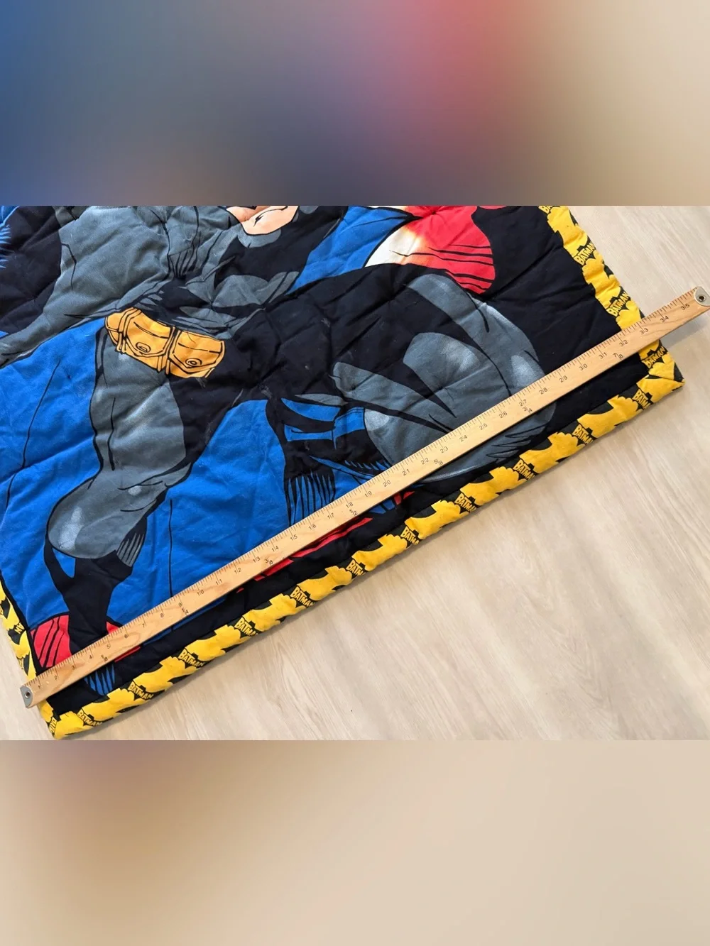 Batman Quilt Bedspread Comforter Blanket  33.5x40.5 - Handmade